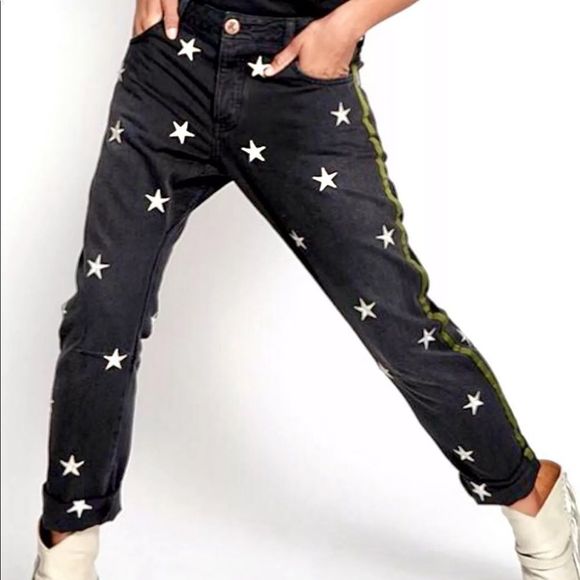One Teaspoon Free People Jeans Saints Star Stripe - Picture 2 of 8